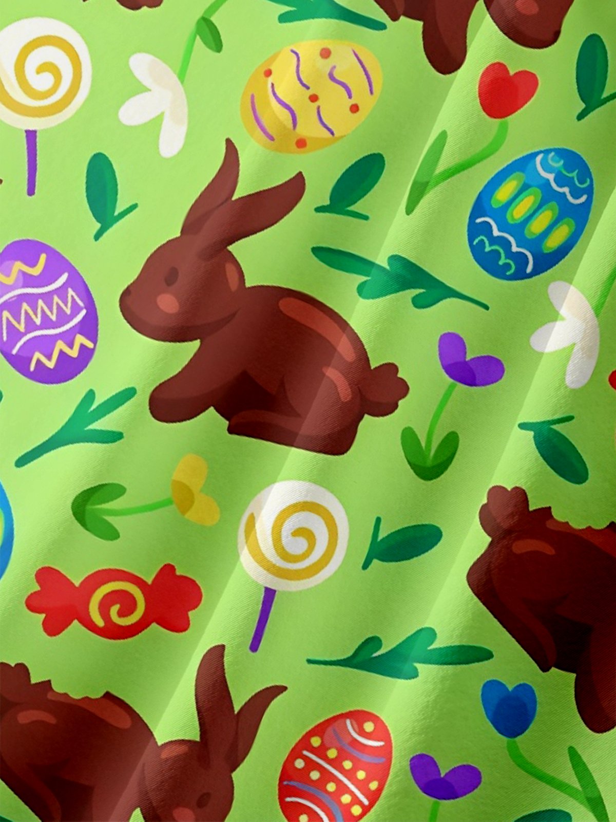 Moisture-wicking Easter Bunny Egg Chocolate Candy Chest Pocket Casual Shirt