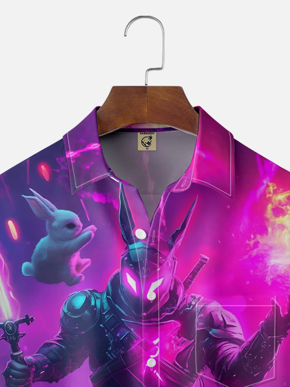 Moisture Wicking Easter Bunny Star Wars Chest Pocket Hawaiian Shirt