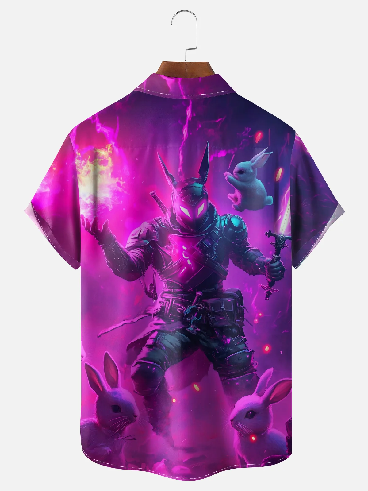 Moisture Wicking Easter Bunny Star Wars Chest Pocket Hawaiian Shirt