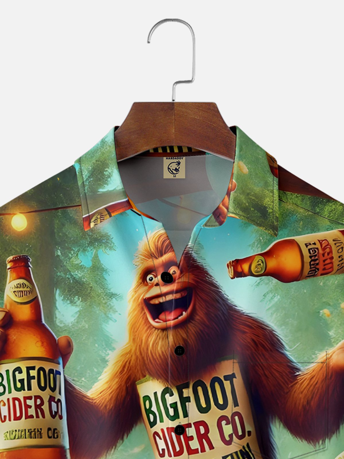 Moisture Wicking Beer Bigfoot Chest Pocket Hawaiian Shirt