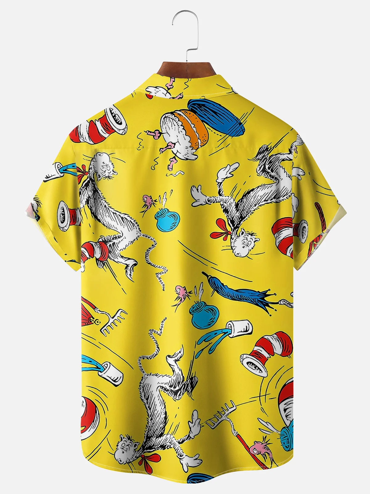 Moisture-wicking Vintage Classic Seuss Art Dr. Chest Pocket Casual Shirt