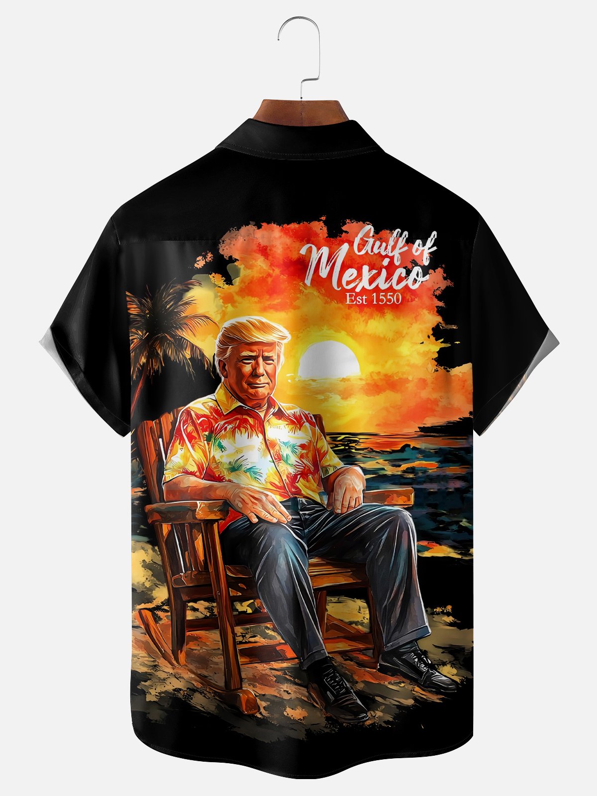 Moisture Wicking Vacation Trump Chest Pocket Hawaiian Shirt