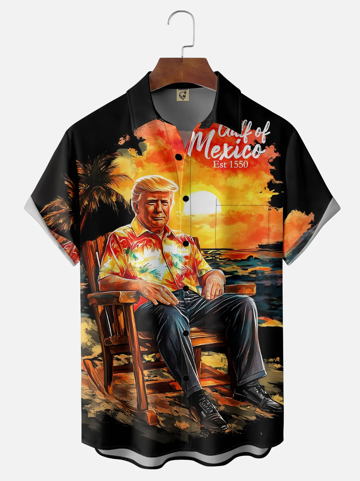 Moisture Wicking Vacation Trump Chest Pocket Hawaiian Shirt