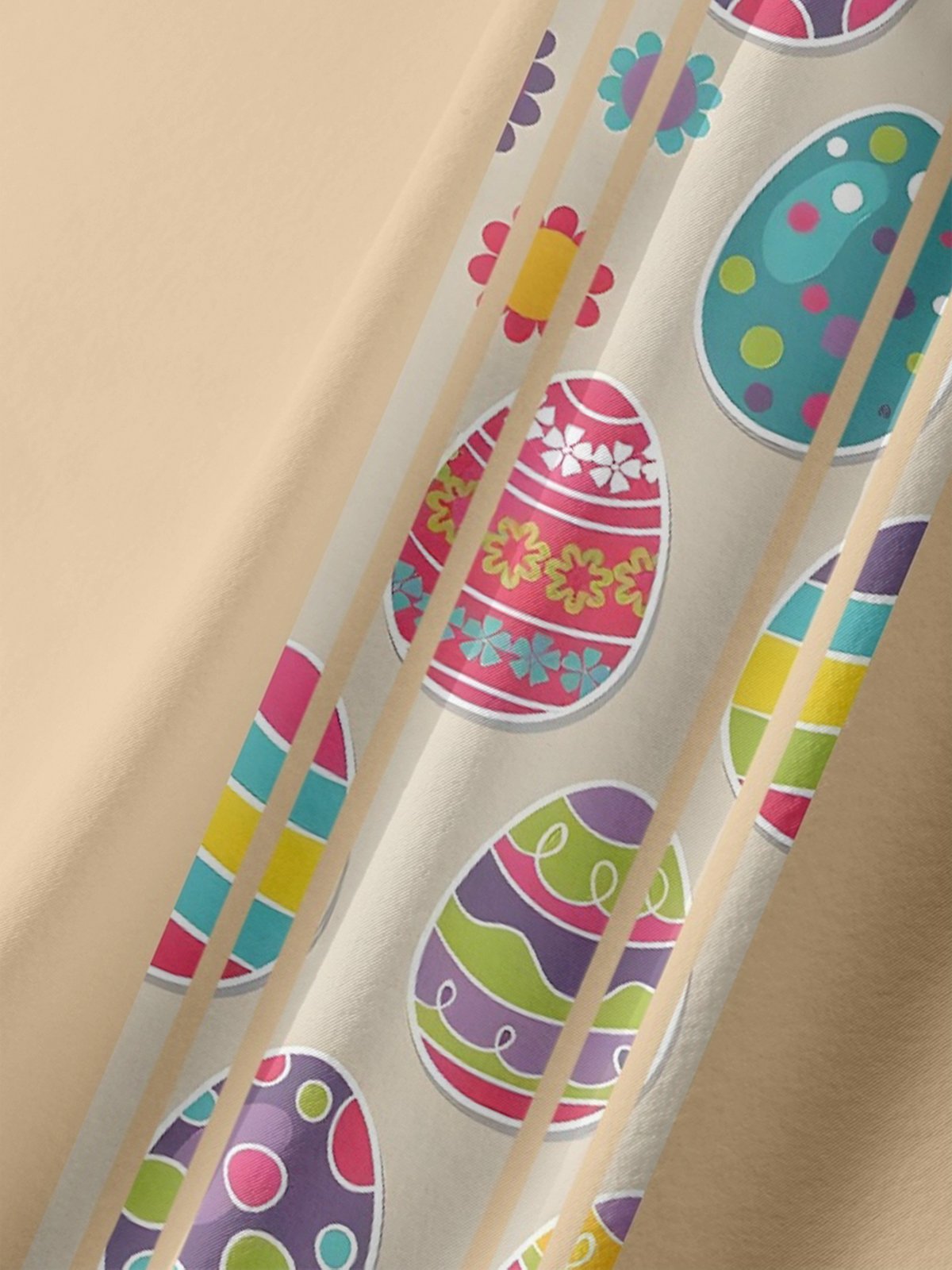 Tall Size Moisture-wicking Happy Easter Bunny Egg Art Chest Pocket Bowling Shirt