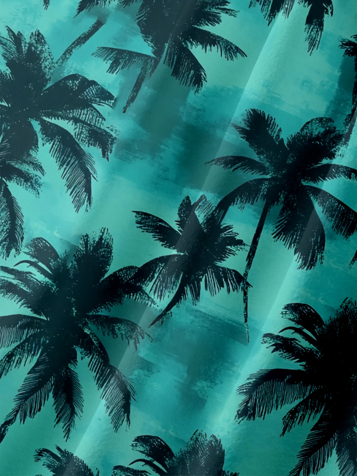 Moisture-wicking Palm Tree Chest Pocket Hawaiian Shirt