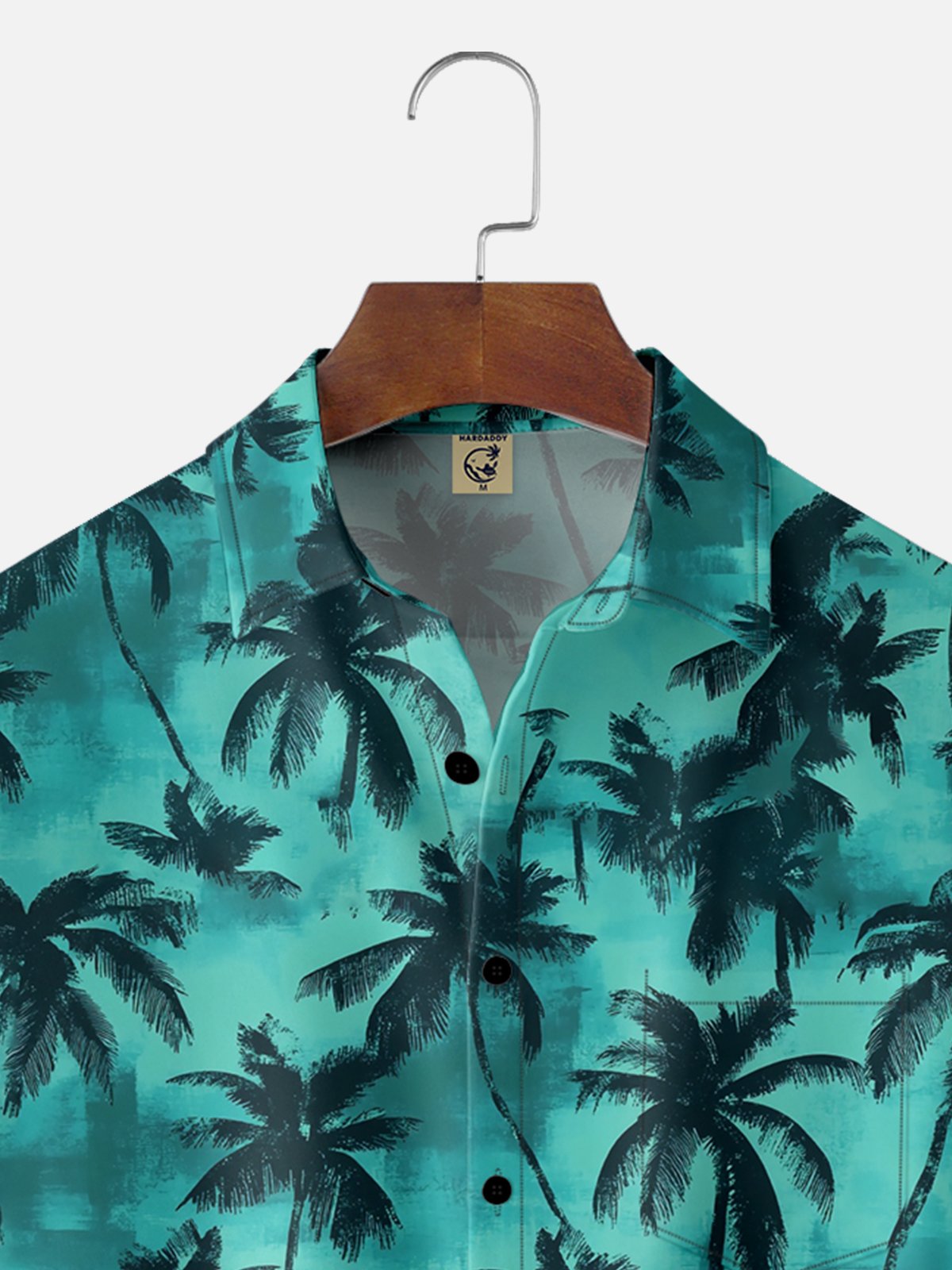 Moisture-wicking Palm Tree Chest Pocket Hawaiian Shirt