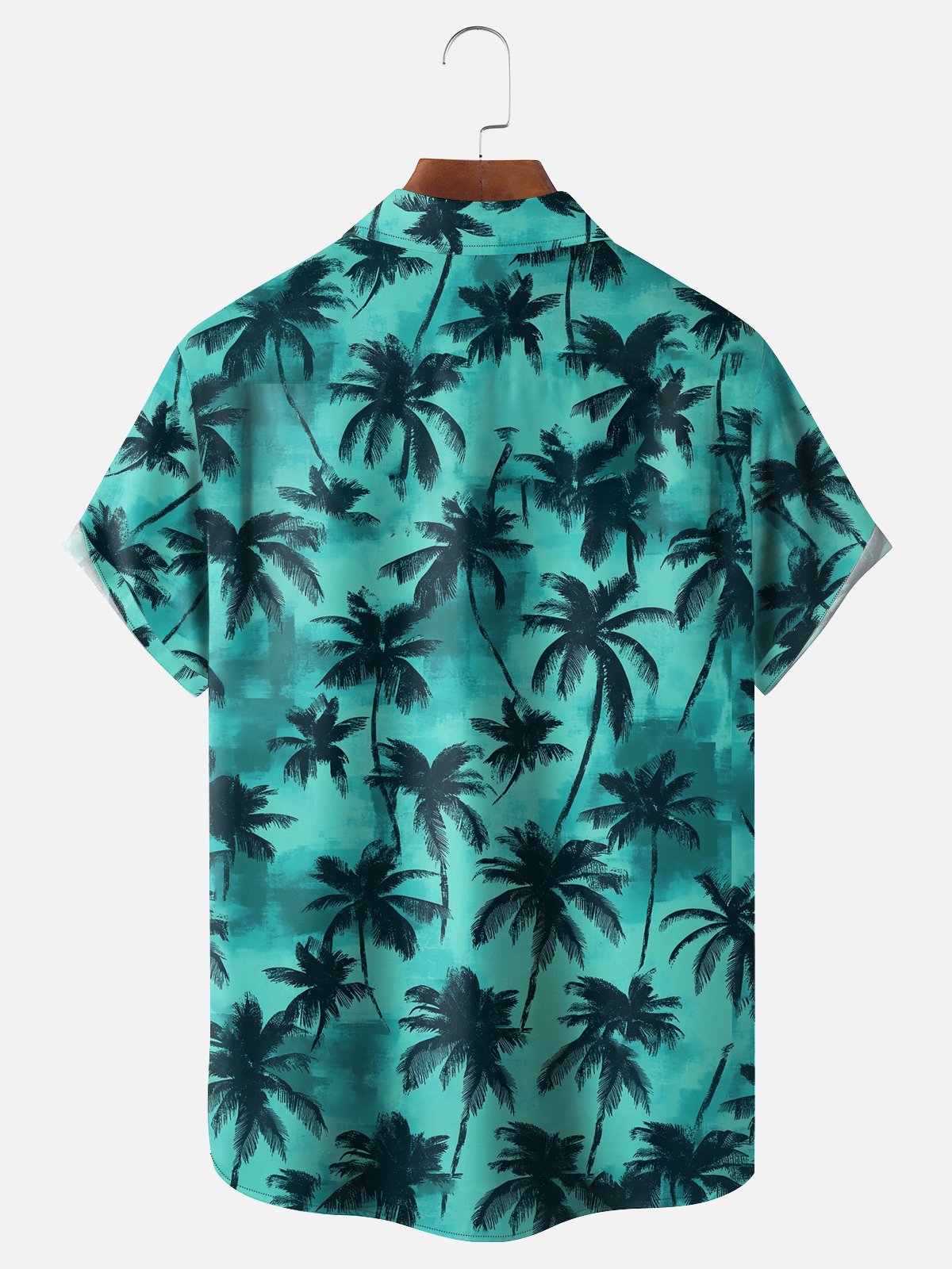 Moisture-wicking Palm Tree Chest Pocket Hawaiian Shirt