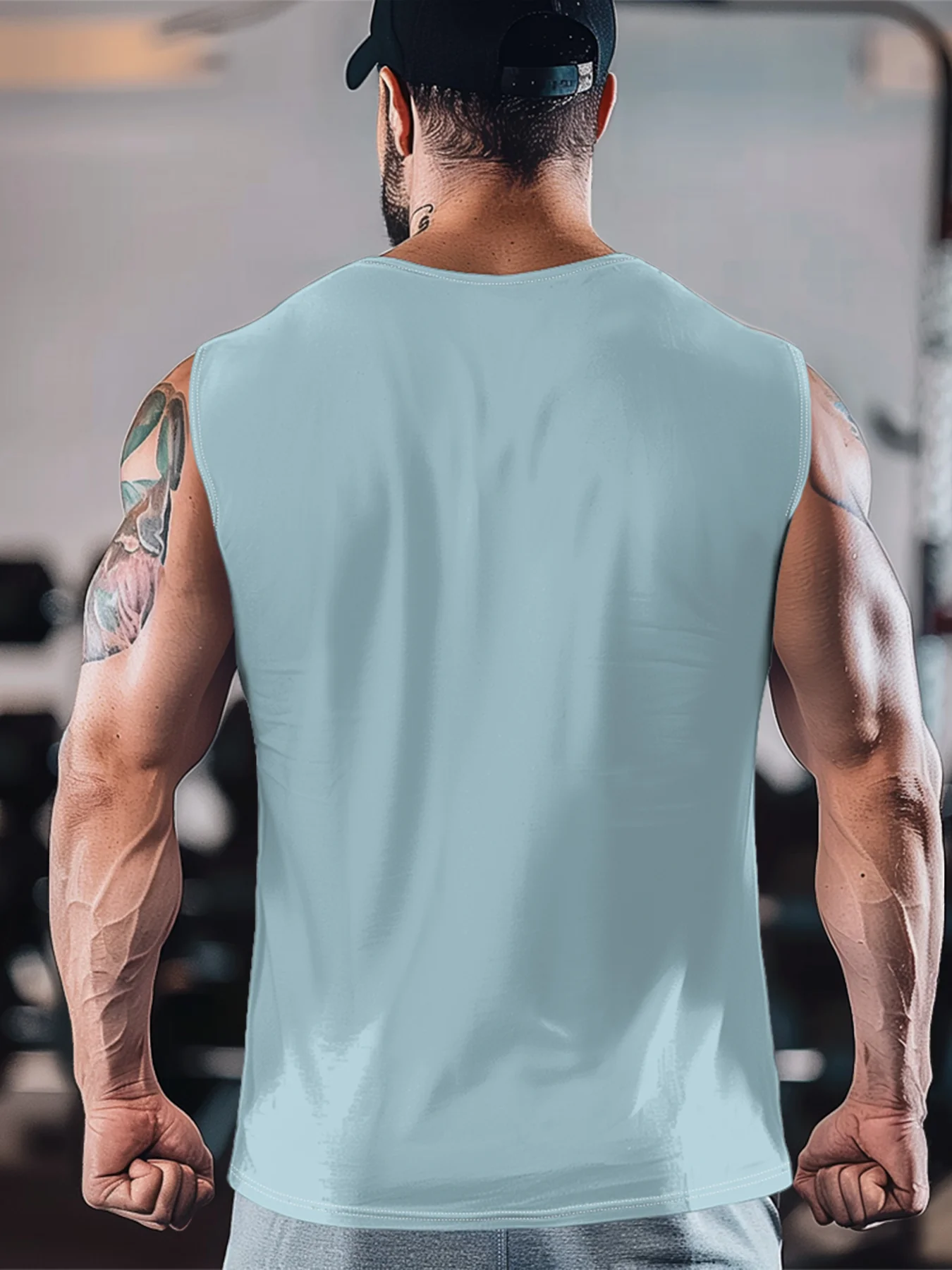 Mens Crewneck Tank Tops Attitude Cat Beach Sleeveless Shirt