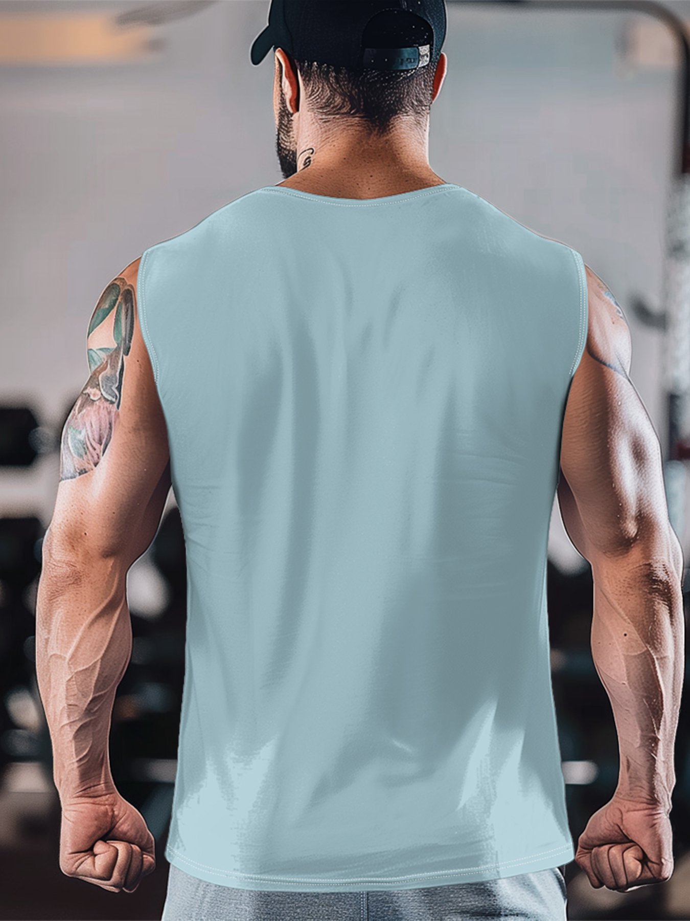 Mens Crewneck Tank Tops Gym Panda Beach Sleeveless Shirt