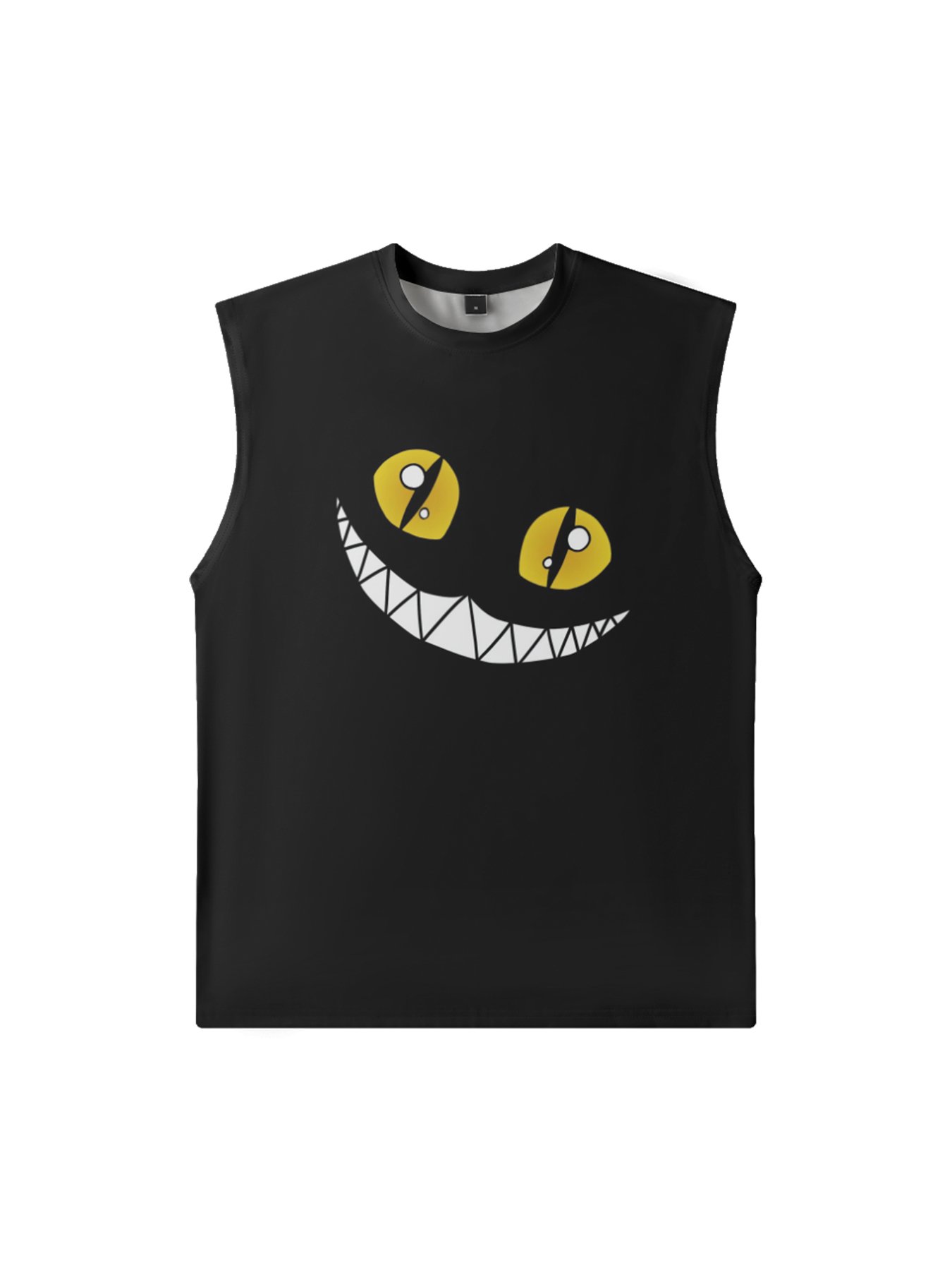 Mens Crewneck Tank Tops Cats Smile Beach Sleeveless Shirt