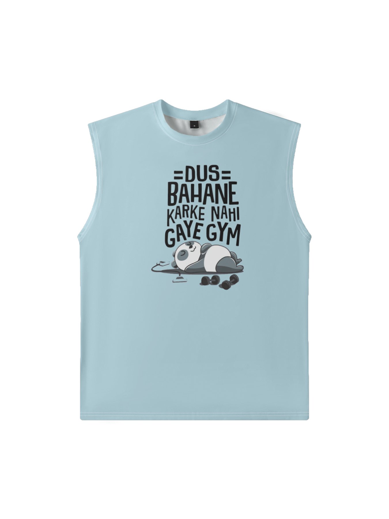 Mens Crewneck Tank Tops Gym Panda Beach Sleeveless Shirt