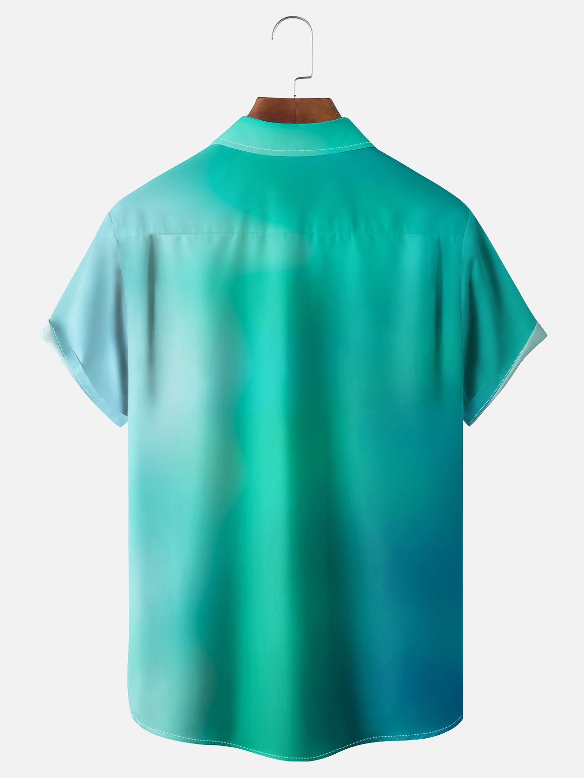 Moisture-wicking Gradient Color Chest Pocket Casual Shirt