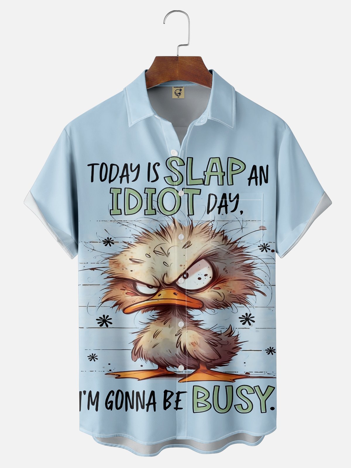 Moisture-wicking Busy Duck Chest Pocket Hawaiian Shirt