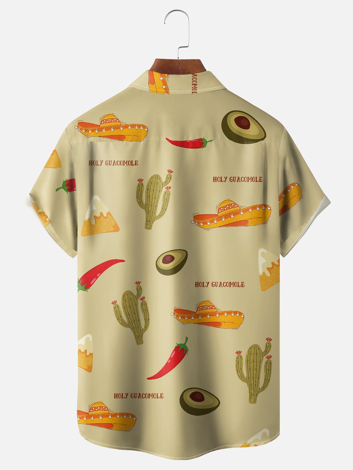 Moisture Wicking Cinco De Mayo Taco Guitar Hat Bigfoot Chest Pocket Hawaiian Shirt