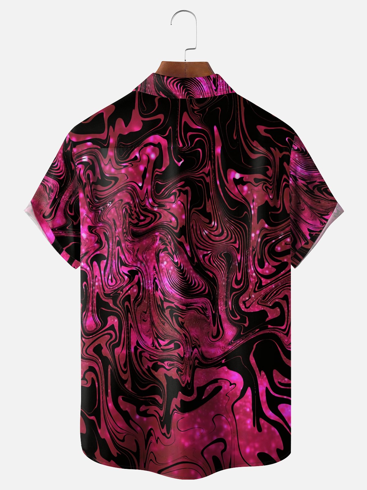 Moisture-wicking Gradient Geomatric Chest Pocket Casual Shirt