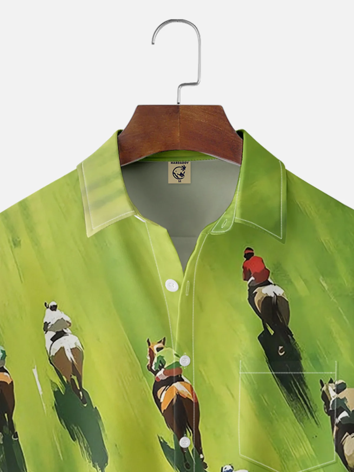 Moisture-wicking Kentucky Derby Horse Chest Pocket Casual Shirt
