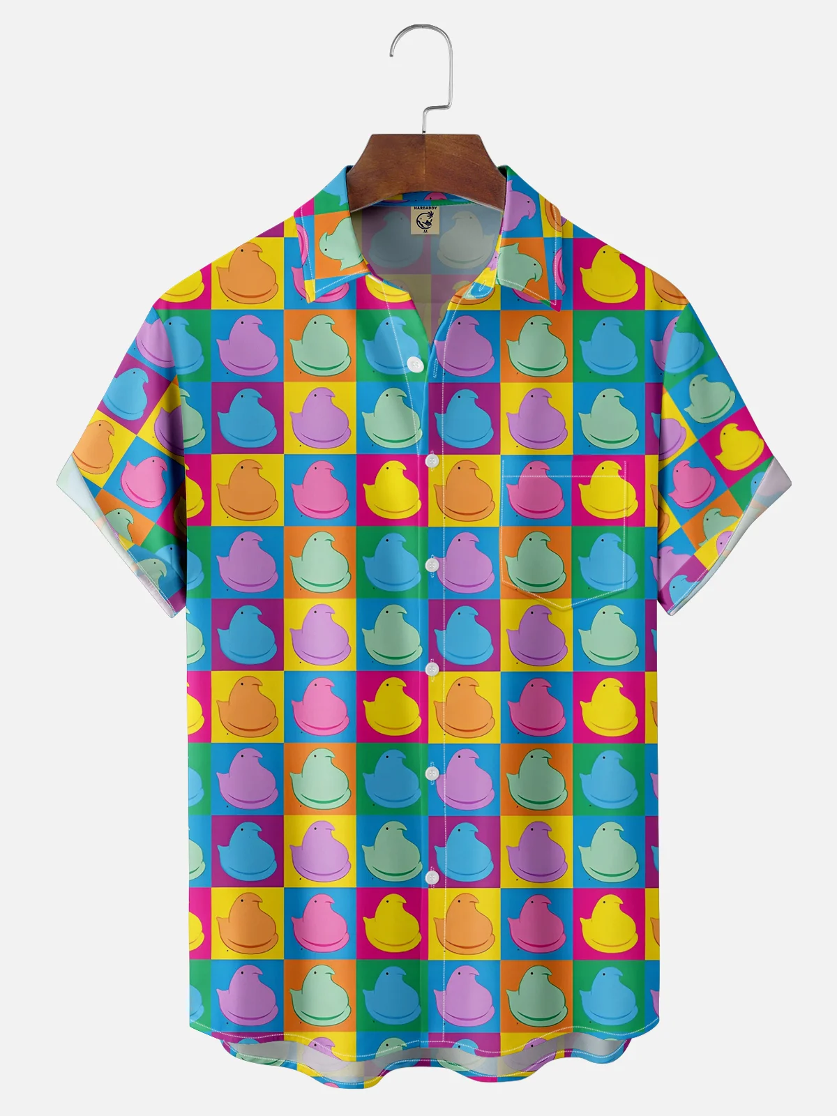 Moisture-wicking Easter Marshmallow Confection Chest Pocket Casual Shirt