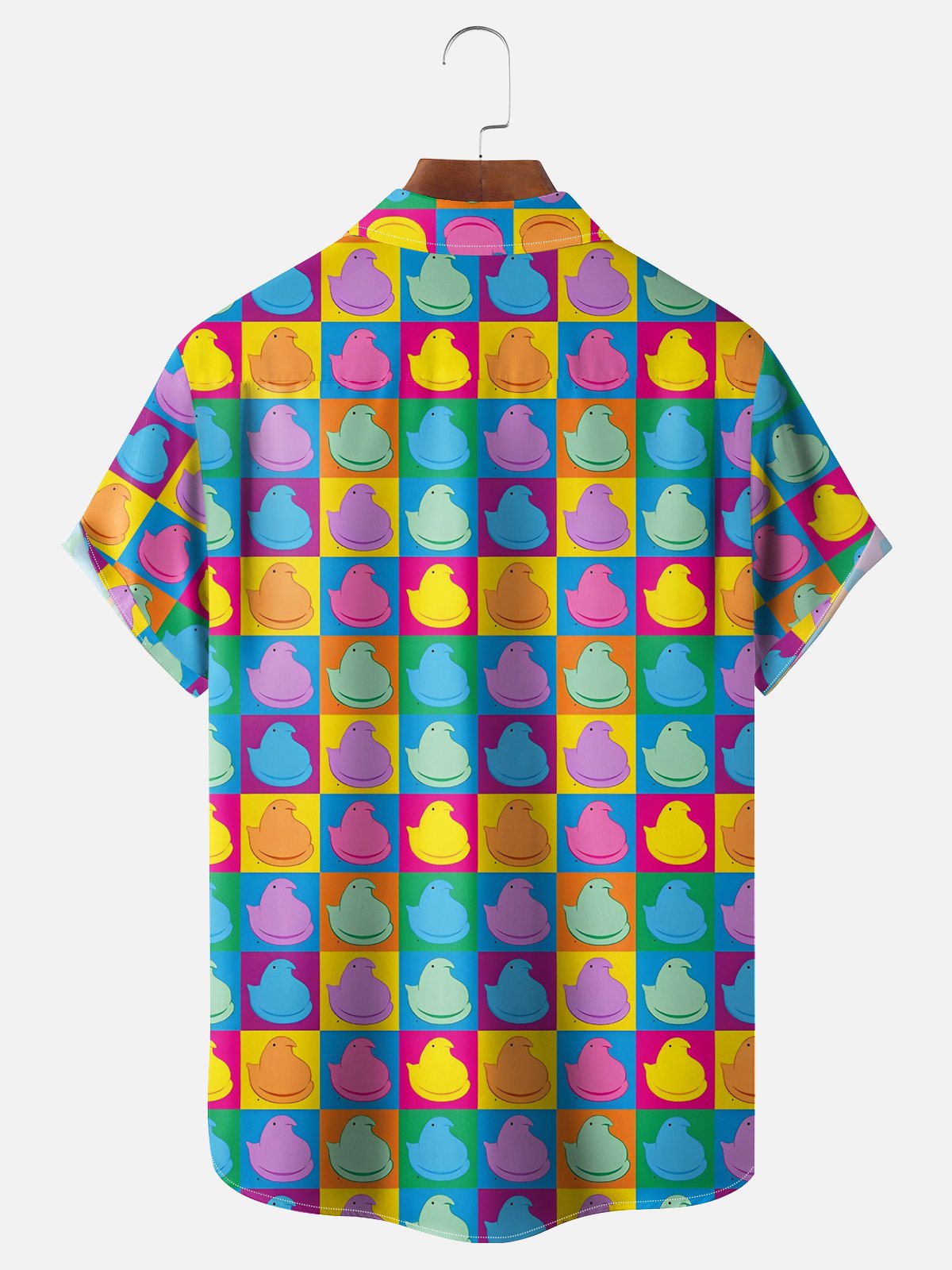 Moisture-wicking Easter Marshmallow Confection Chest Pocket Casual Shirt