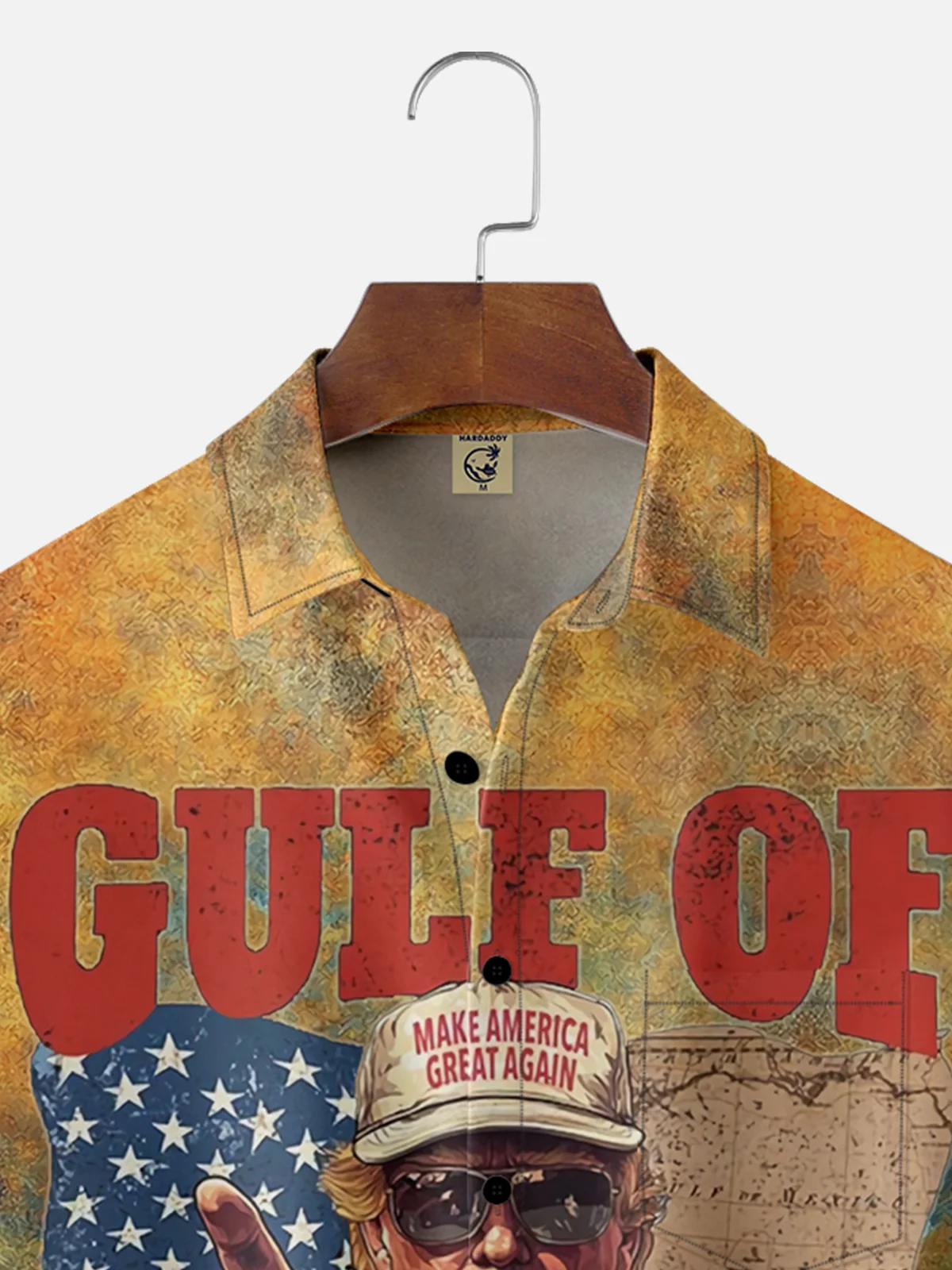 Moisture-wicking Gulf Of America Trump Chest Pocket Hawaiian Shirt