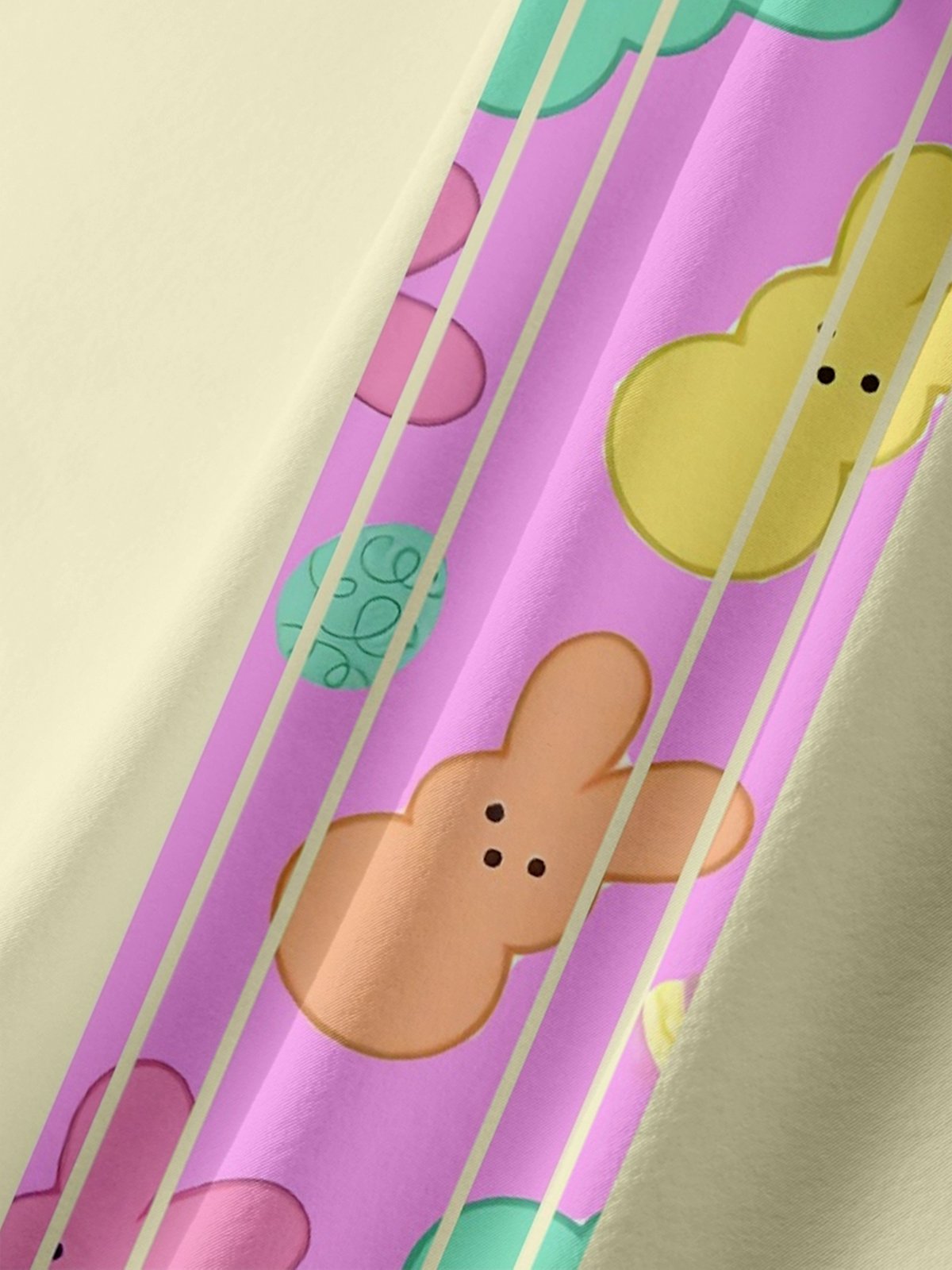 Moisture-wicking Easter Fun Bunny Egg Art Chest Pocket Bowling Shirt