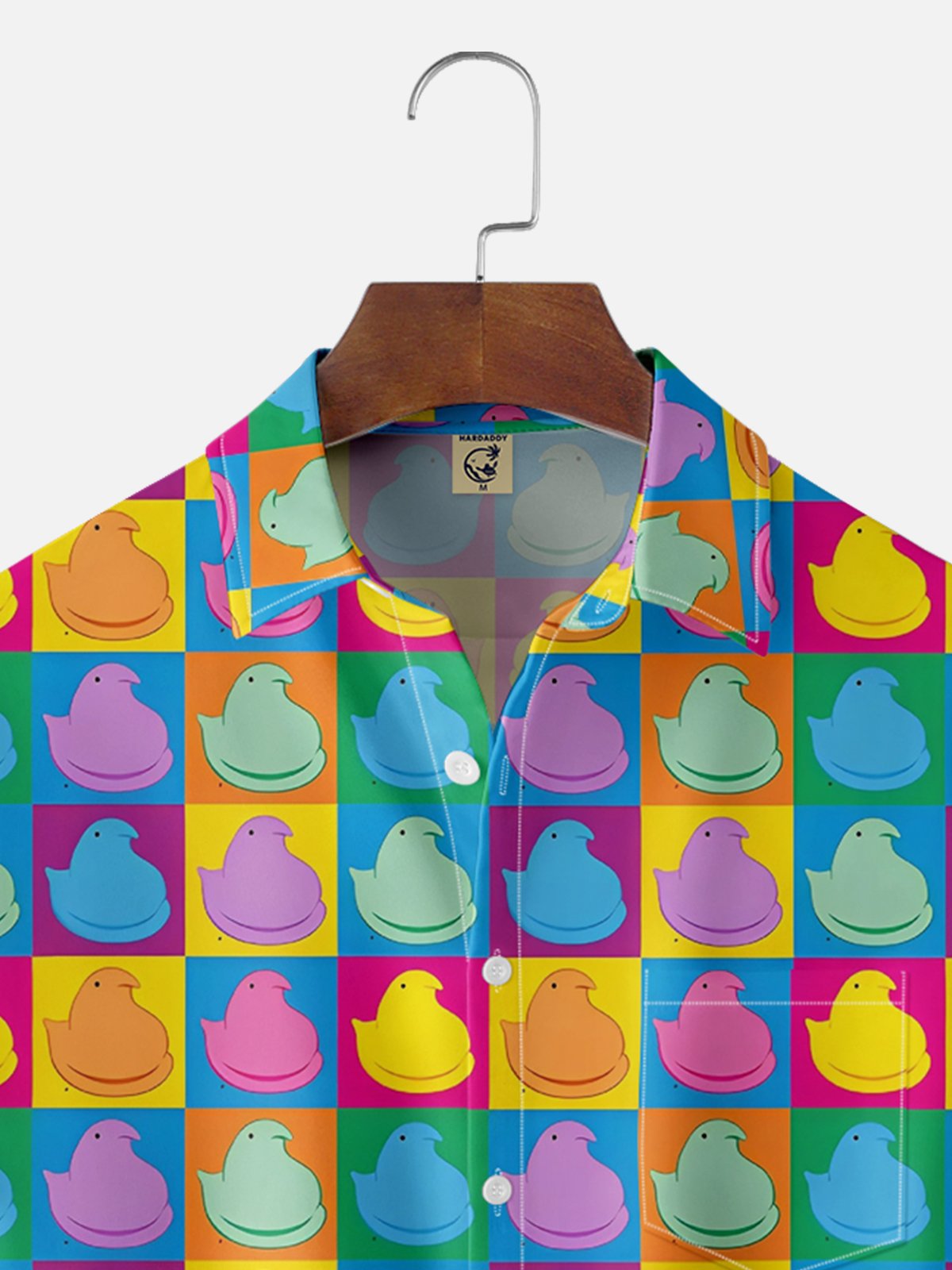 Moisture-wicking Easter Marshmallow Confection Chest Pocket Casual Shirt