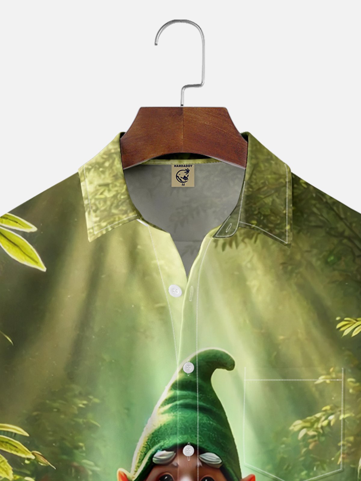 Moisture-wicking Easter Fun Gnome Egg Art Chest Pocket Casual Shirt