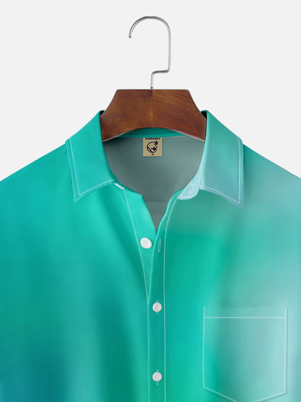 Moisture-wicking Gradient Color Chest Pocket Casual Shirt