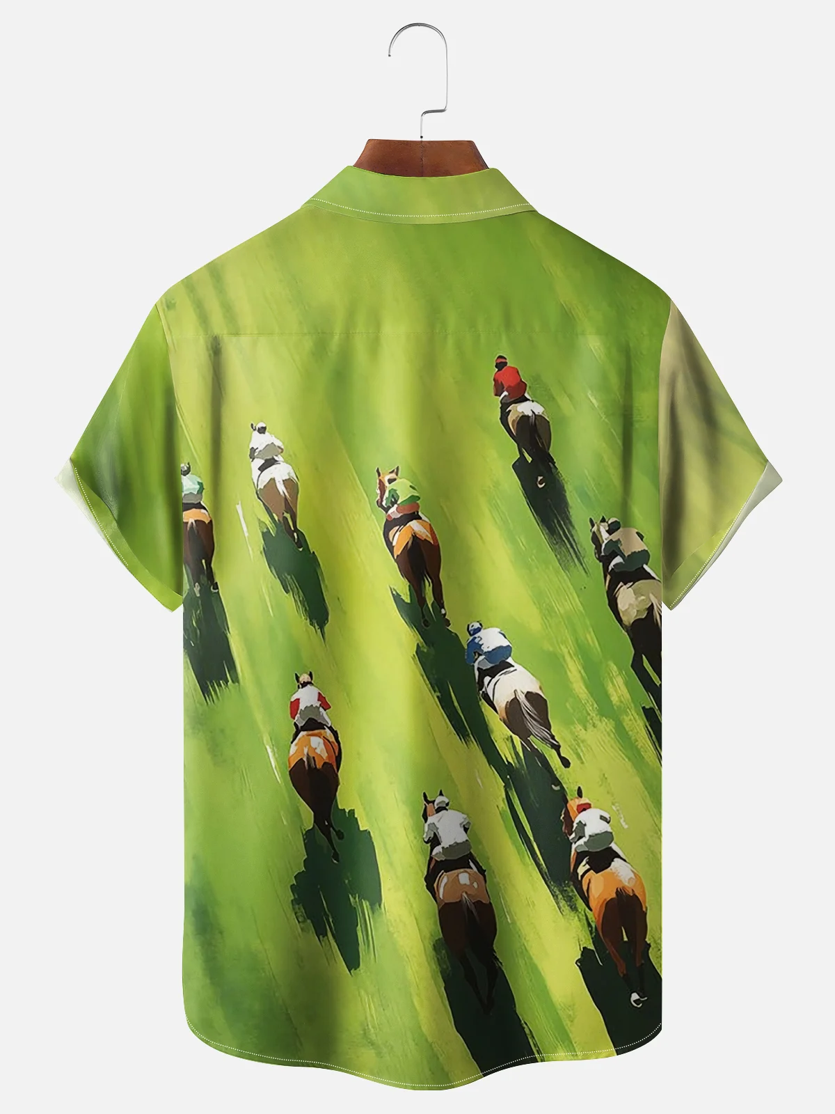Moisture-wicking Kentucky Derby Horse Chest Pocket Casual Shirt