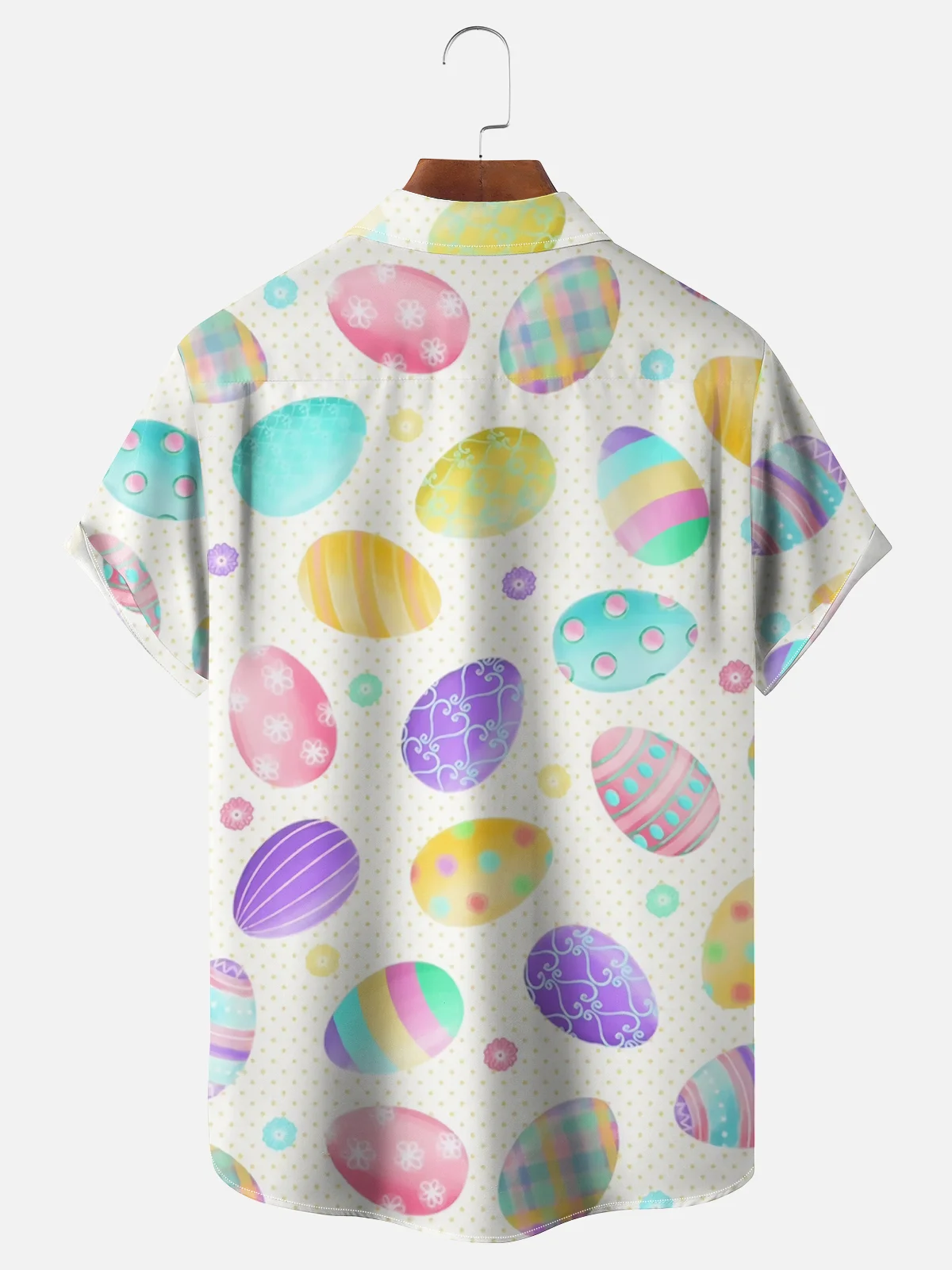 Tall Size Moisture-wicking Easter Egg Bigfoot Chest Pocket Casual Shirt