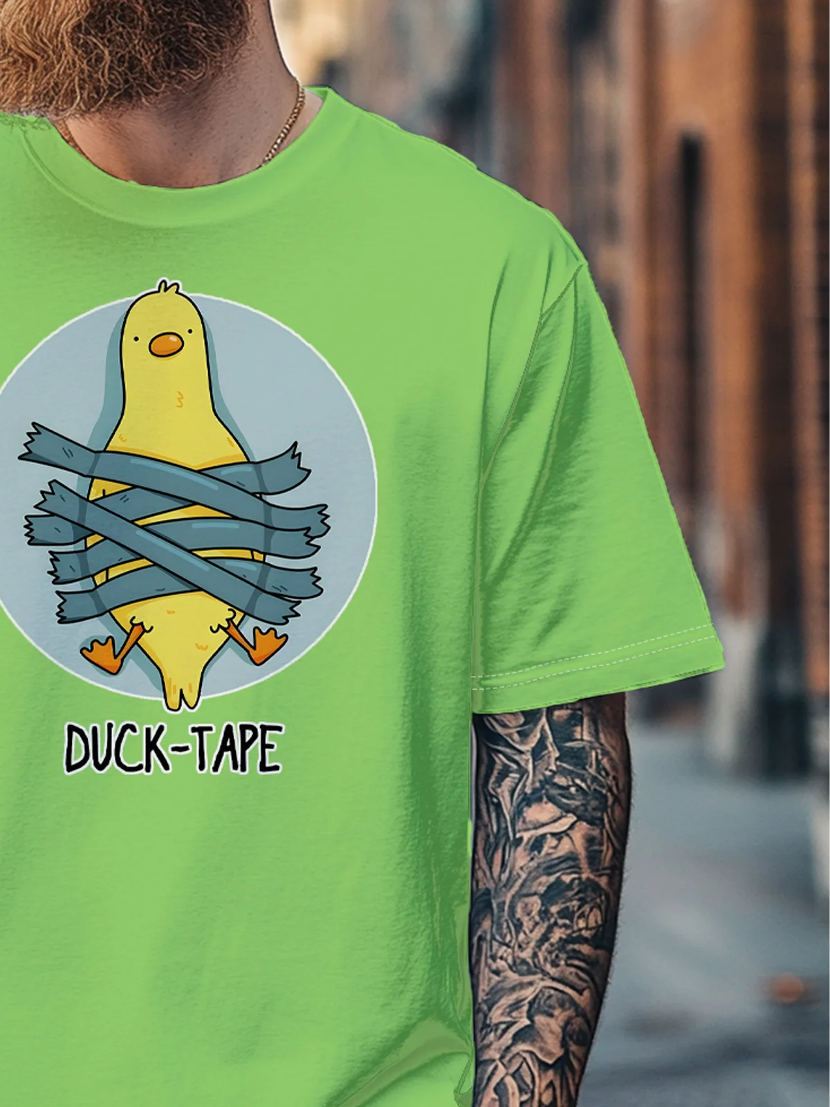 Men's Fun "DUCK-TAPE" Avant-garde Multicolor Fit T-shirts