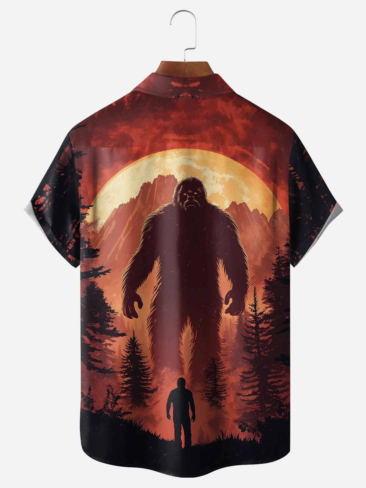 Moisture-wicking Bigfoot Chest Pocket Hawaiian Shirt