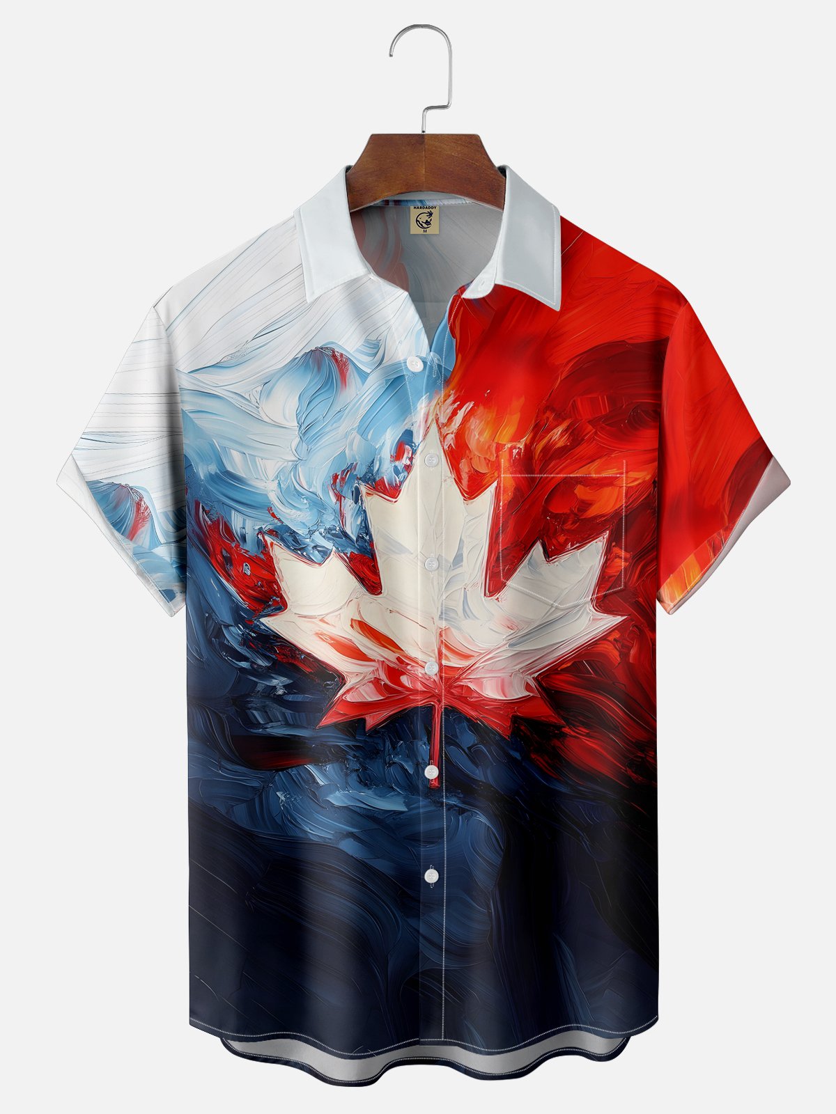 Moisture-wicking Canada Day Maple Leaf Chest Pocket Holiday Shirt