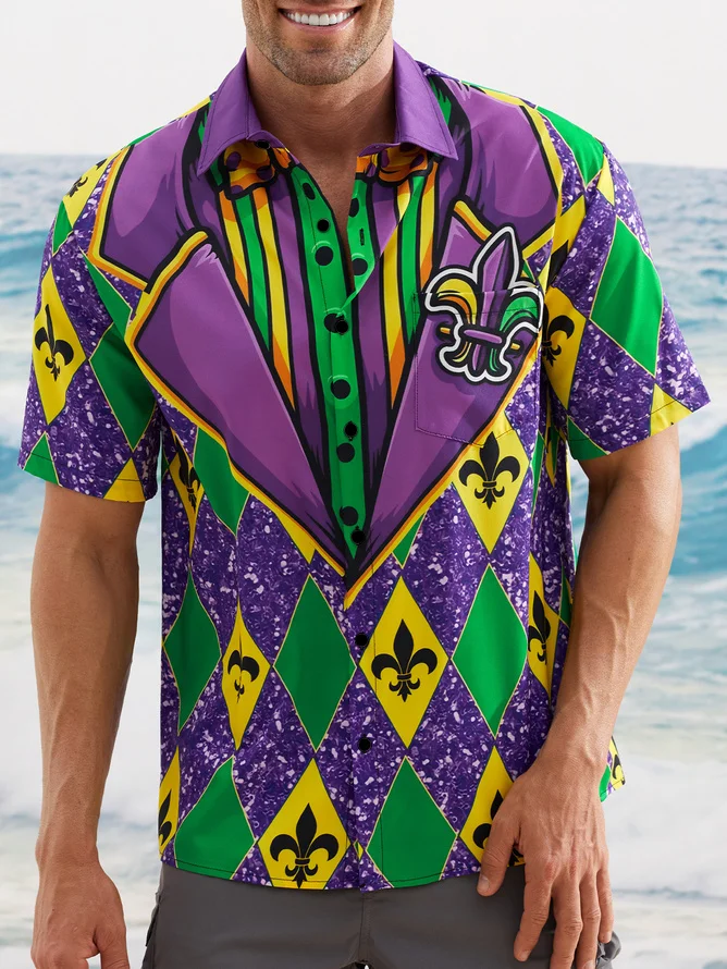 Carnival Short Sleeve Shirt with Breast Pocket