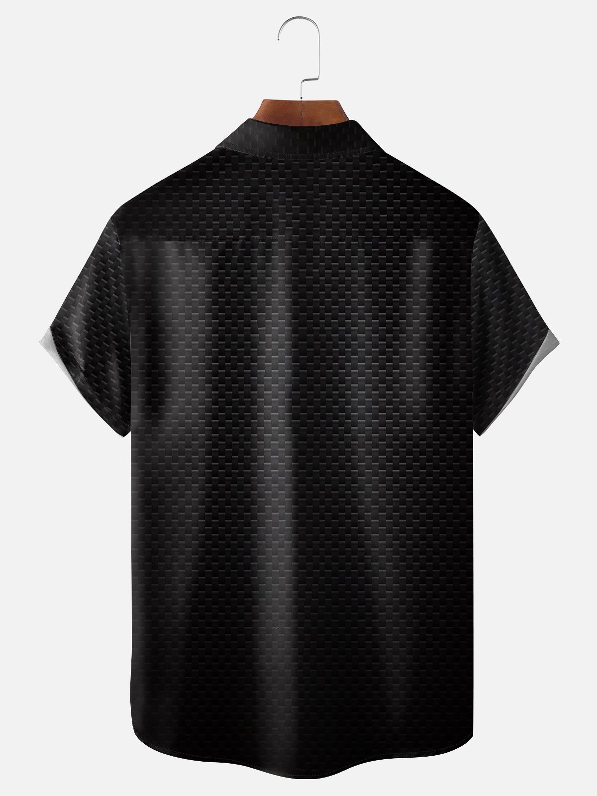 Moisture-wicking American Flag Art Independence Day Black Chest Pocket Bowling Shirt
