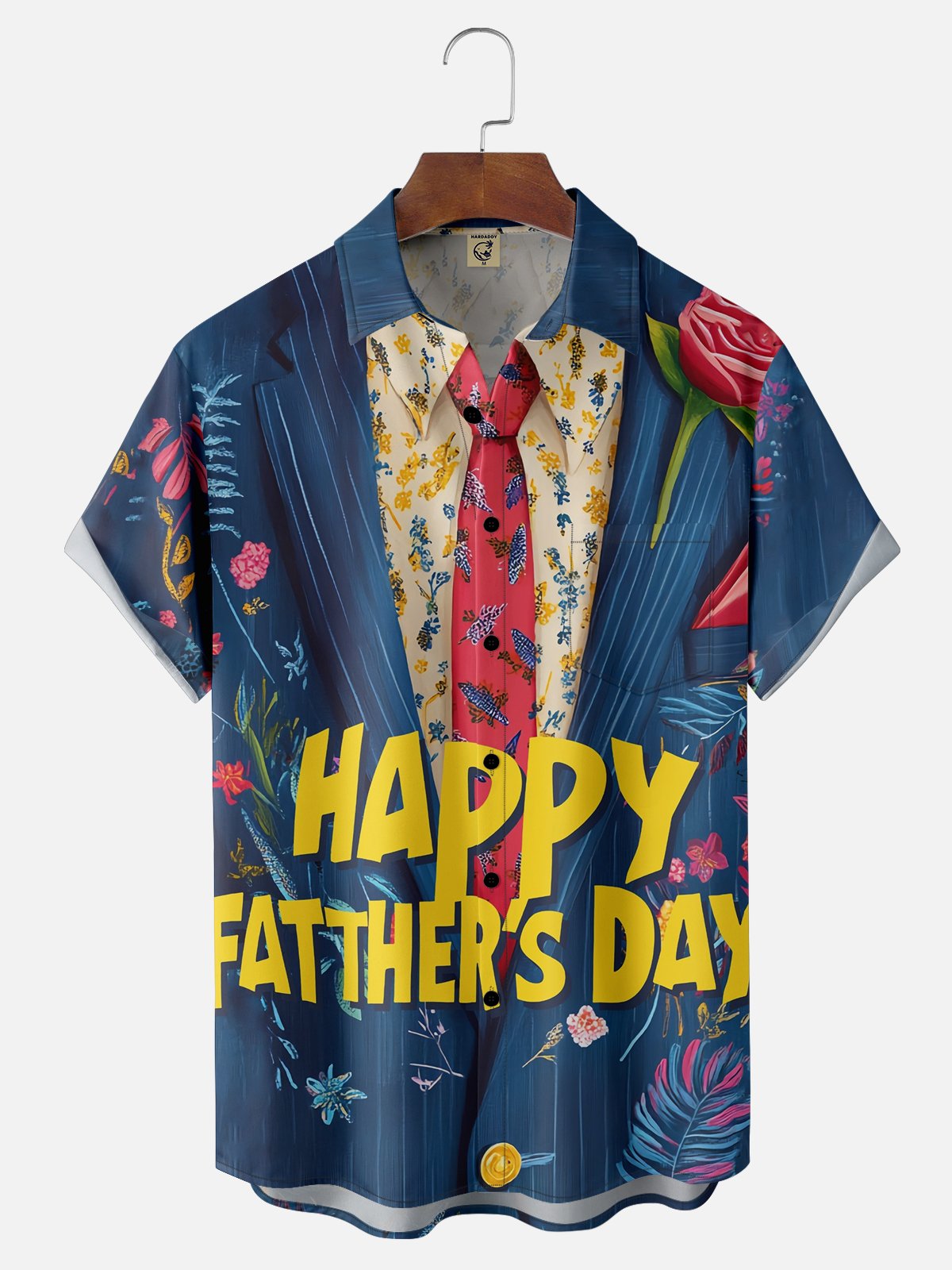 Moisture-wicking Father‘s Day Tie Chest Pocket Holiday Shirt