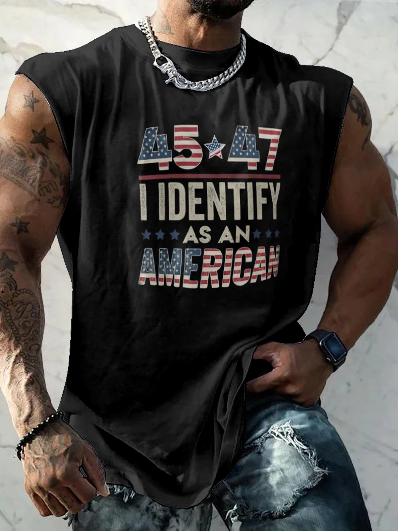 Mens Crewneck Tank Tops 45 47 American Beach Sleeveless Shirt