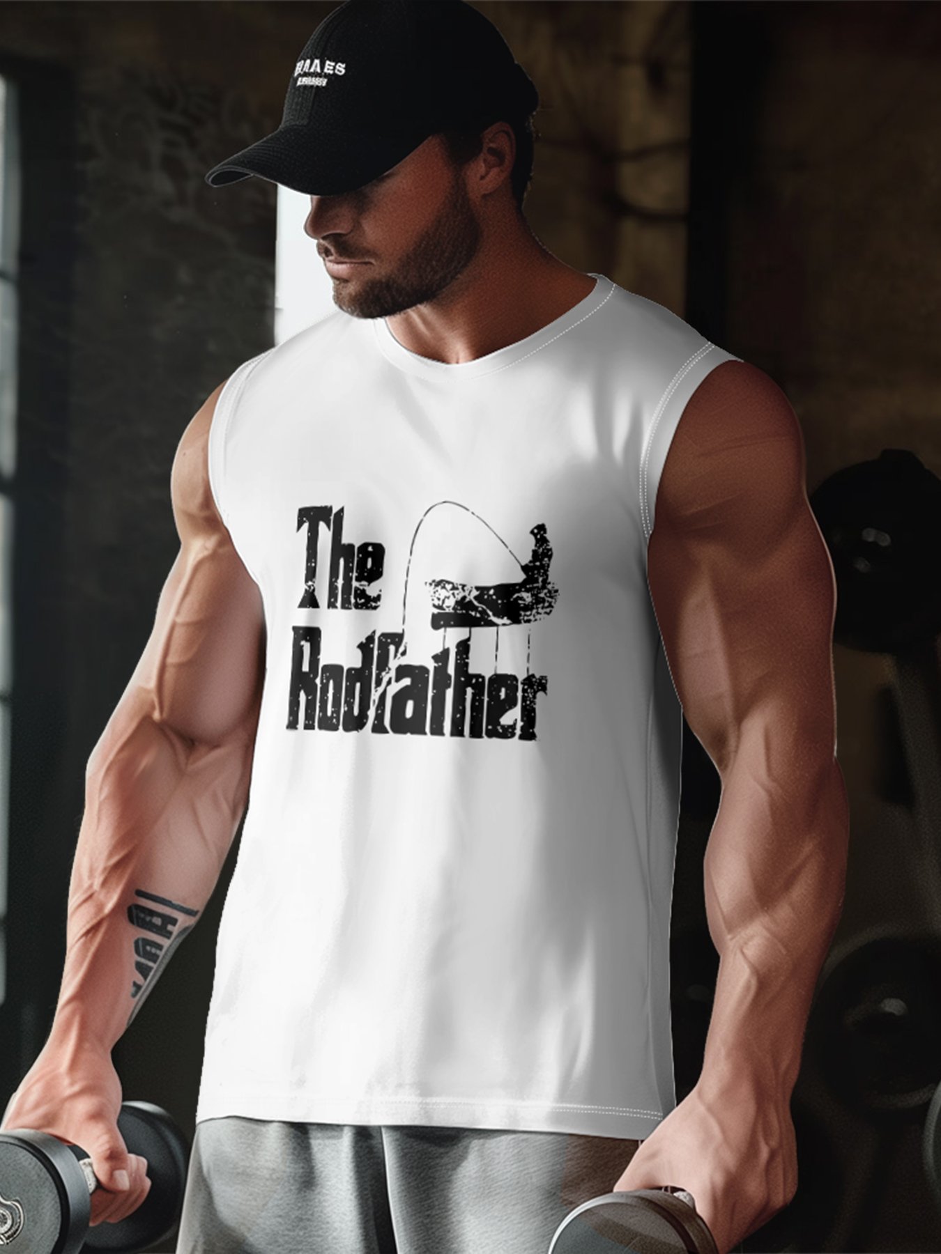Mens Crewneck Tank Tops The Rodfather Beach Sleeveless Shirt