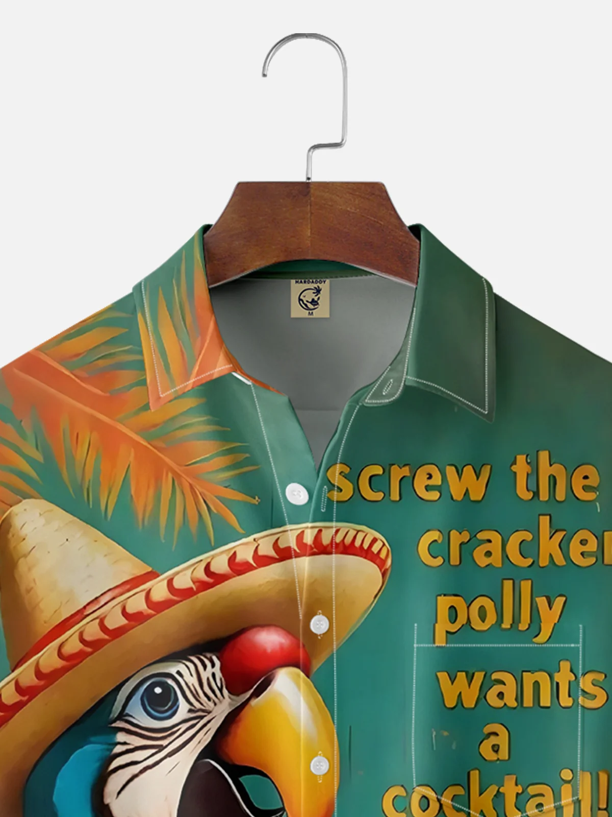 Moisture Wicking Cocktail Parrot Chest Pocket Hawaiian Shirt