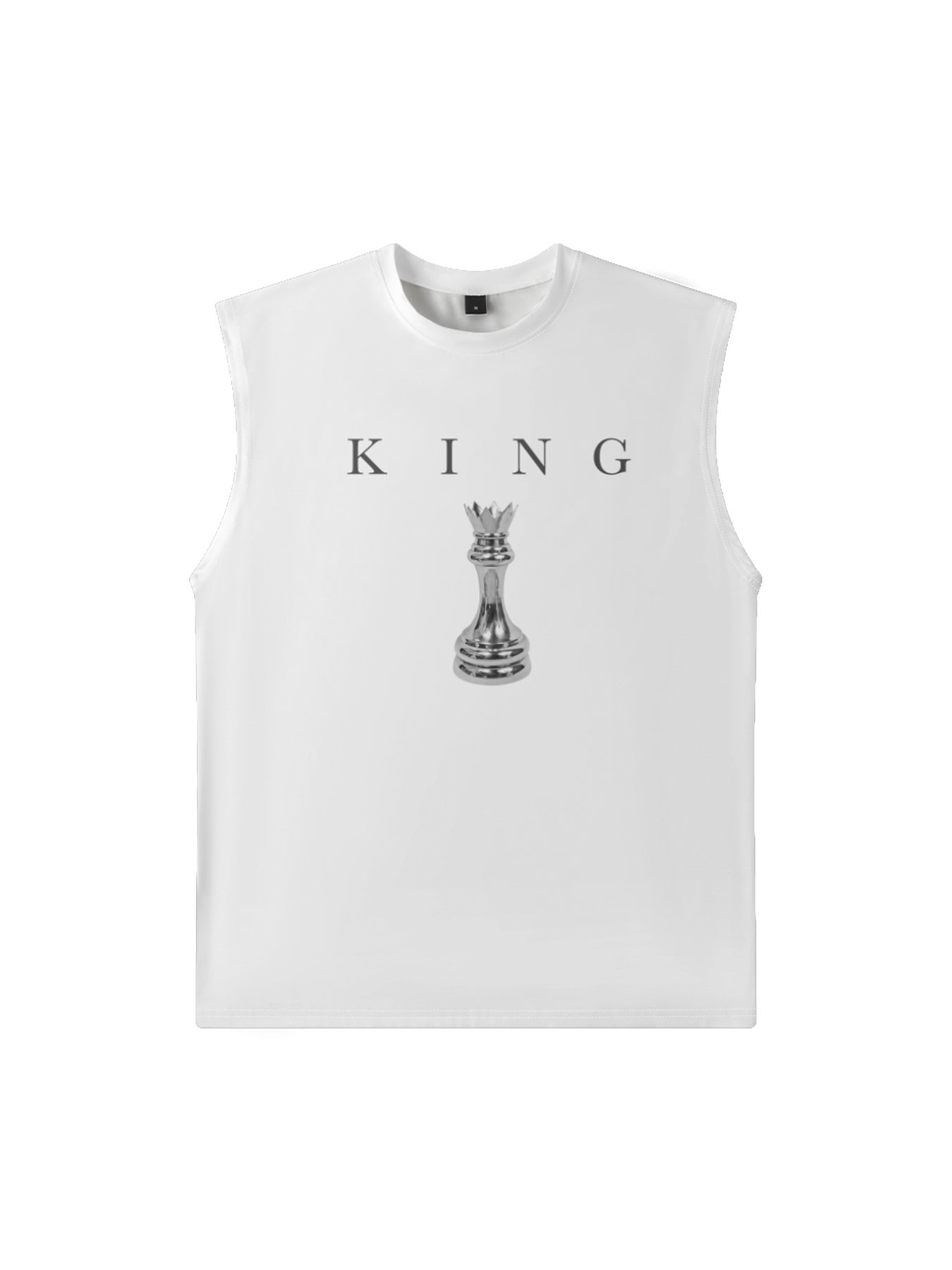 Mens Crewneck Tank Tops Chess King Beach Sleeveless Shirt