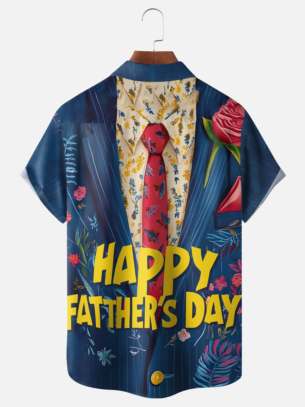 Moisture-wicking Father‘s Day Tie Chest Pocket Holiday Shirt