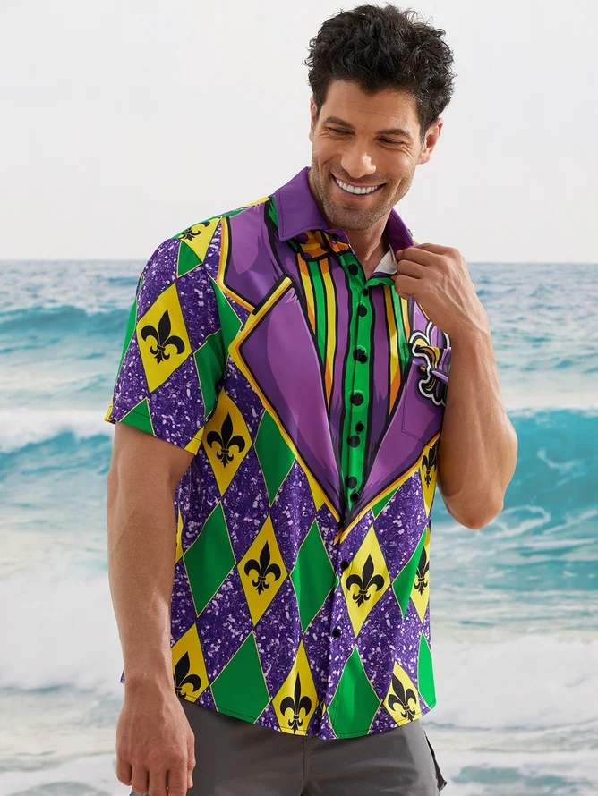 Carnival Short Sleeve Shirt with Breast Pocket