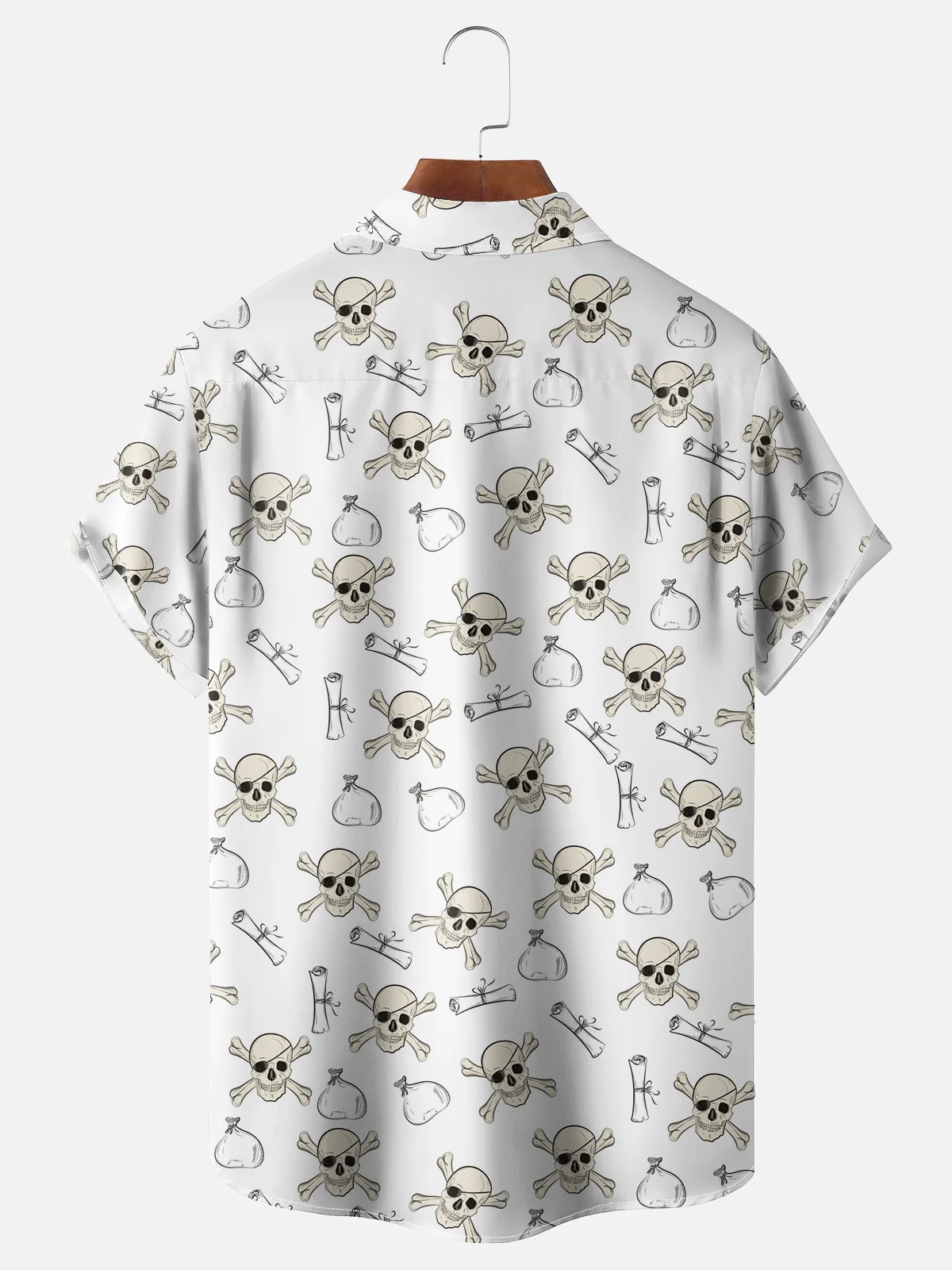 Moisture-wicking Pirate Parrot Chest Pocket Hawaiian Shirt