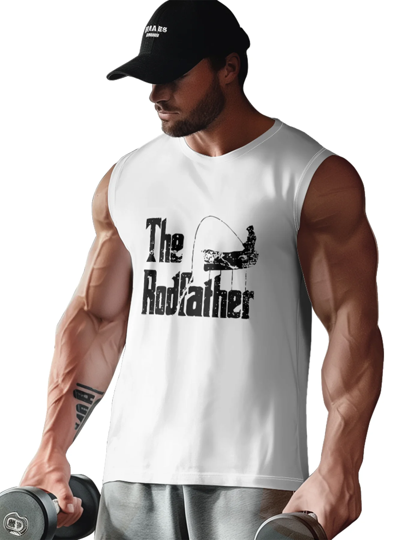 Mens Crewneck Tank Tops The Rodfather Beach Sleeveless Shirt