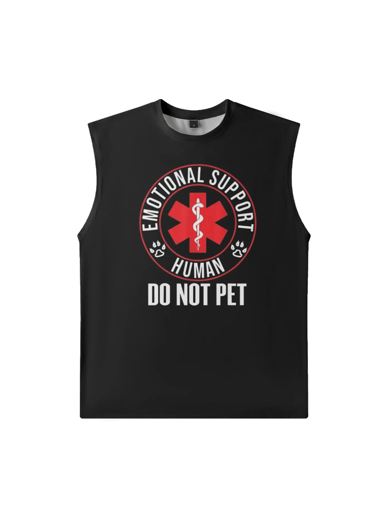 Mens Crewneck Tank Tops Do Not Pet Beach Sleeveless Shirt