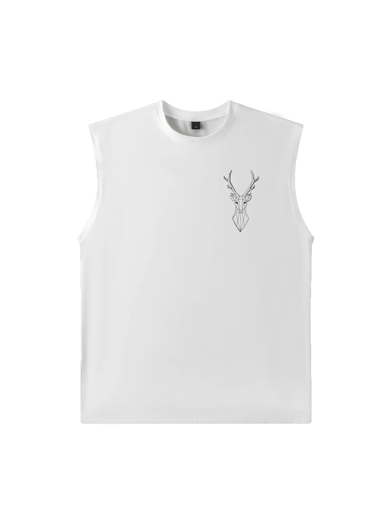 Mens Crewneck Tank Tops Reindeer Beach Sleeveless Shirt