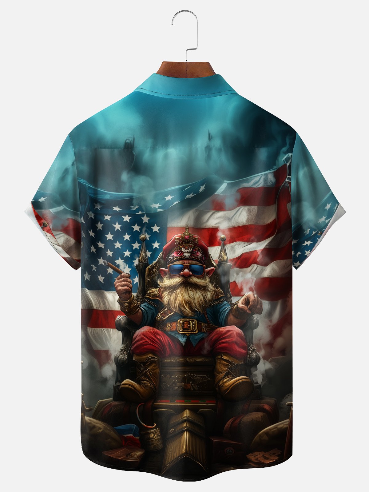 Moisture-wicking American Flag King Chest Pocket Casual Shirt