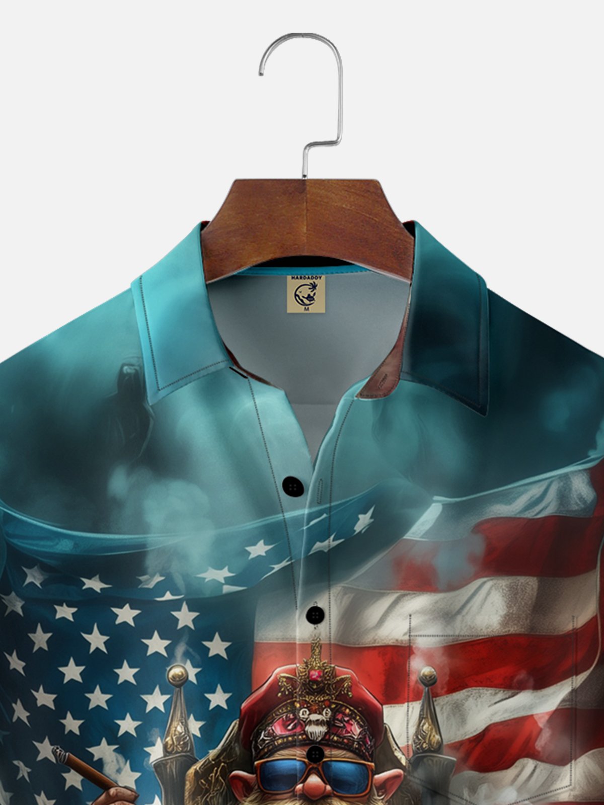 Moisture-wicking American Flag King Chest Pocket Casual Shirt