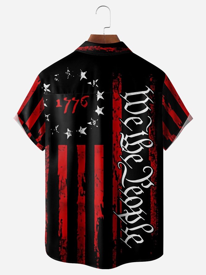 Tall Size Moisture-wicking 1776 We The People Chest Pocket Casual Shirt