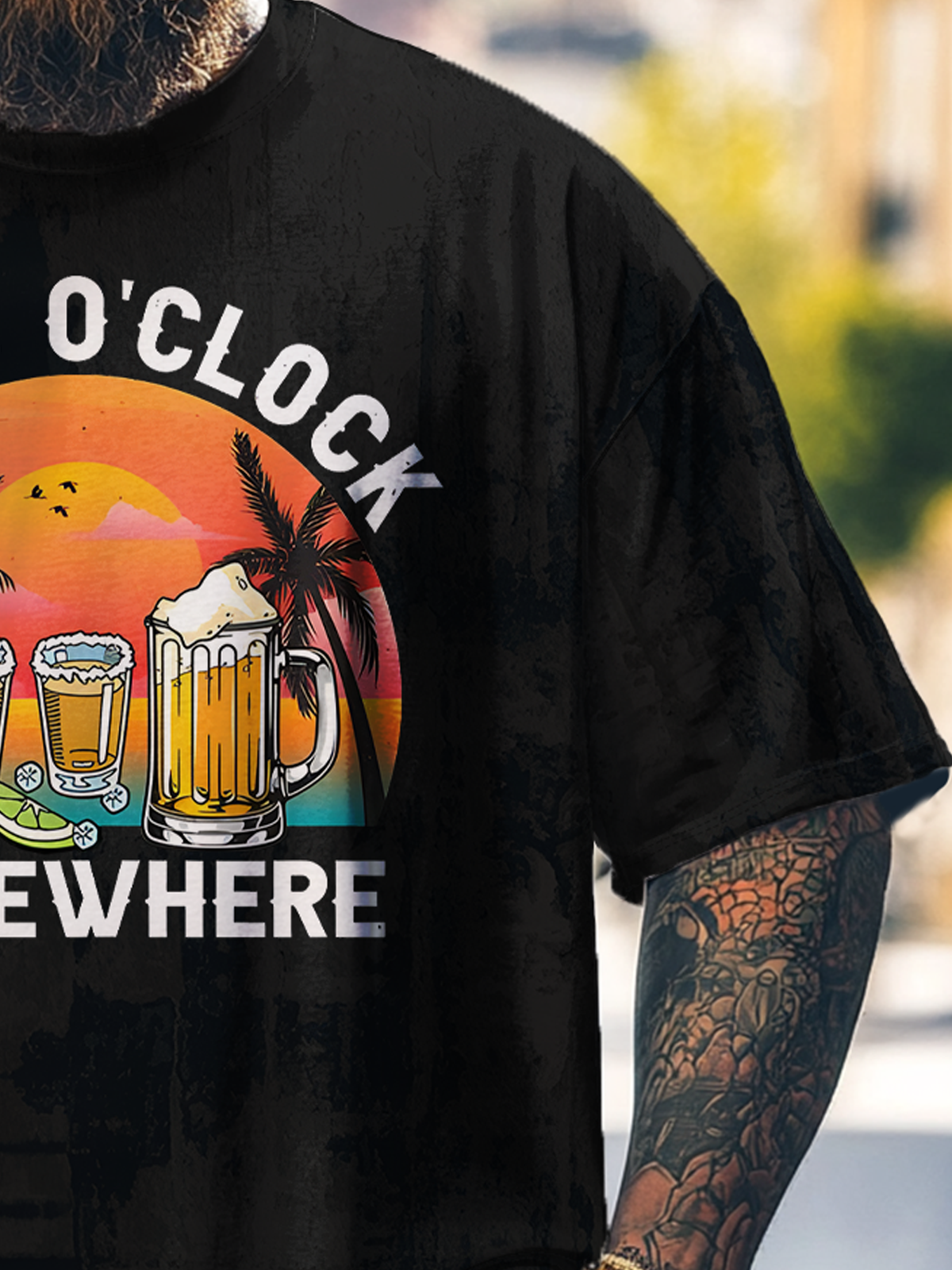 Big Size Men's It's 5 O'clock Loose T-shirt