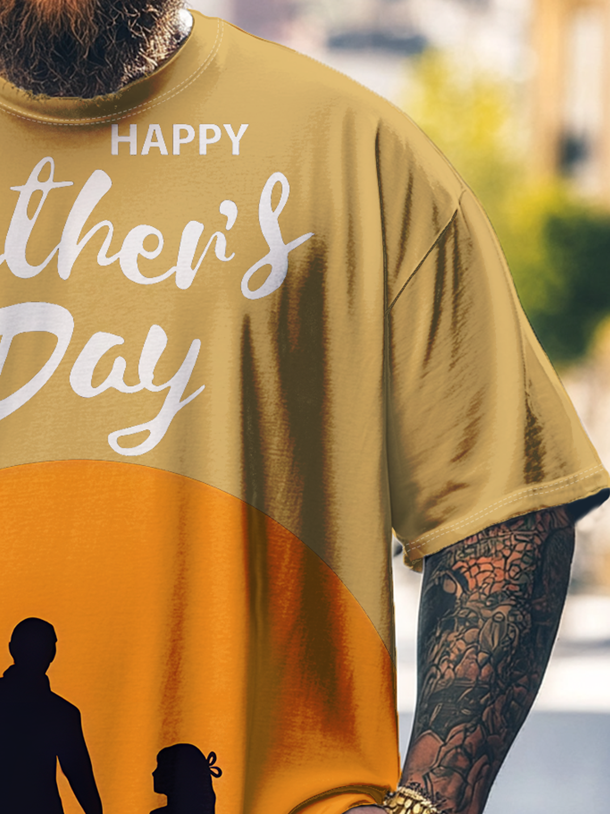 Big Size Men's Happy Father's Day Loose T-shirt